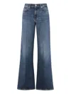 Seven Wide-leg Jeans With Rivet Detailing In Classic Blue In Blue