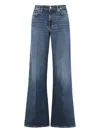 Seven Wide-leg Jeans With Rivet Detailing In Classic Blue In Blue
