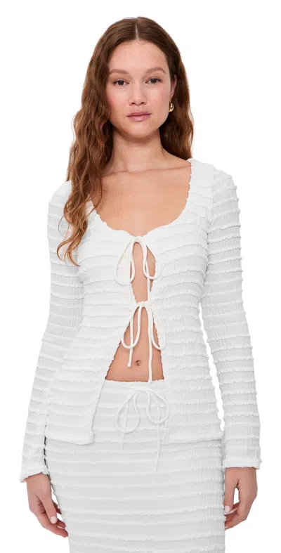 Seven Wonders Adalee Ruffle Texture Top White