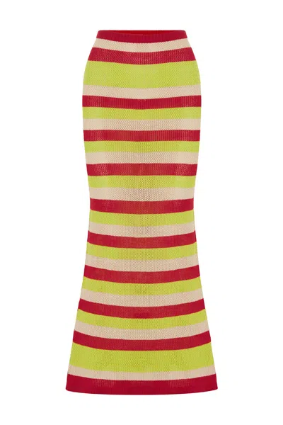 Seven Wonders Akayla Midi Skirt Red/multi