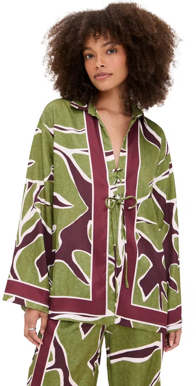 SEVEN WONDERS ALESSANDRA SLEEVED SHIRT ALESSANDRA GREEN