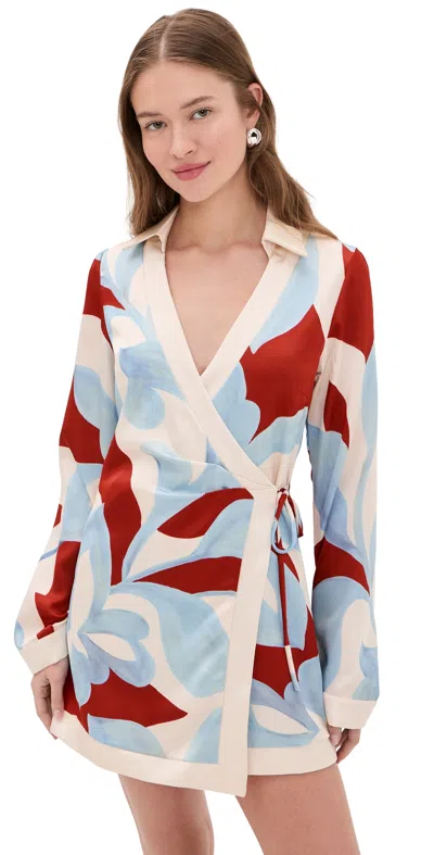 Seven Wonders Amoree Long Sleeve Mini Dress Amoree Red In Multi