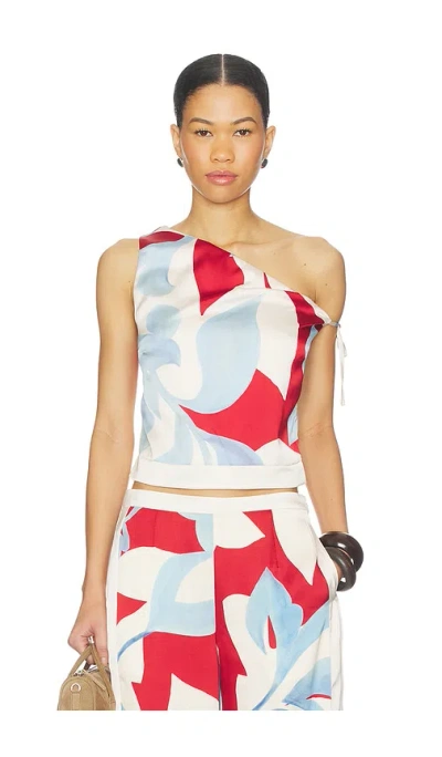 Seven Wonders Amoree One Shoulder Tie Top In Multi