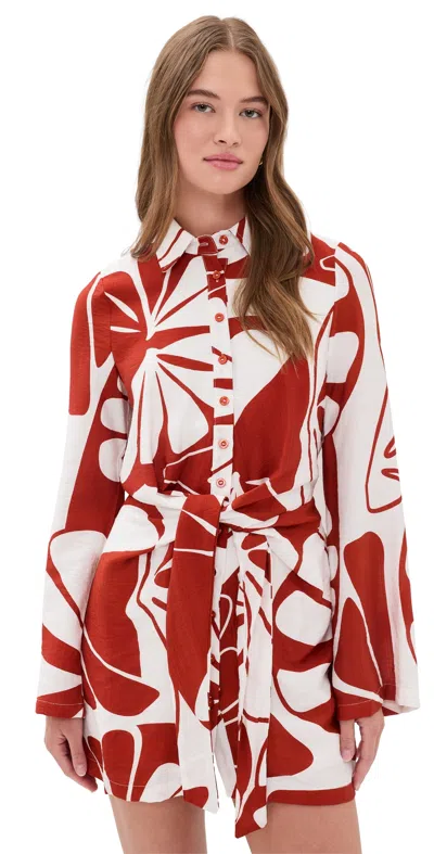 Seven Wonders Arlette Mini Dress Sandy Red/white In Multi