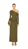 Seven Wonders Bianca One Shoulder Maxi Dress Army Green In Green