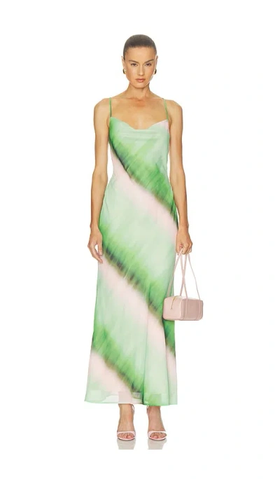 Seven Wonders Biancha Cowl Cross Back Maxi Dress In Green