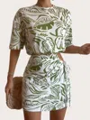 Seven Wonders Brizzie Mini Dress In Green/white In Multi