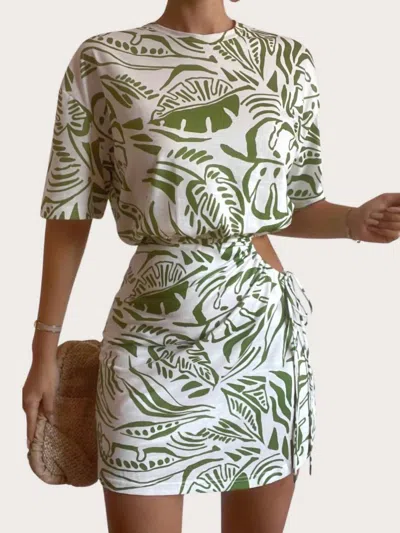 Seven Wonders Brizzie Mini Dress In Green/white In Multi
