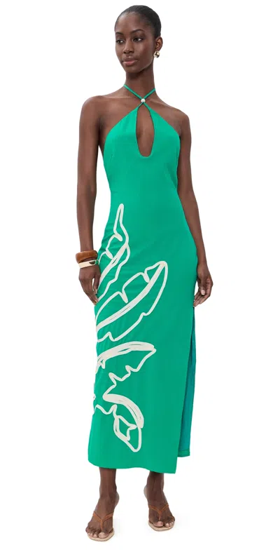 Seven Wonders Brontie Halter Midi Dress Green