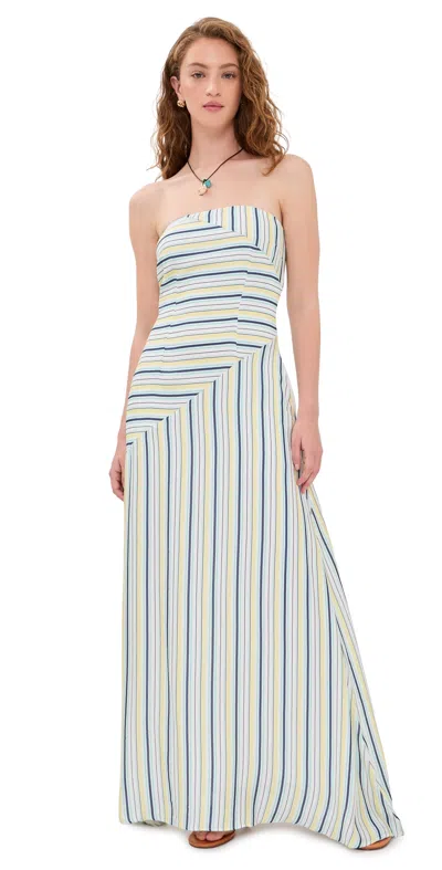 Seven Wonders Calissa Maxi Dress Aqua/lemon Stripe In Neutral