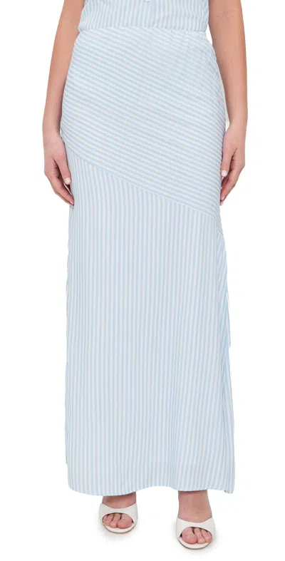 Seven Wonders Dania Low Waist Maxi Skirt Blue Stripe In Green