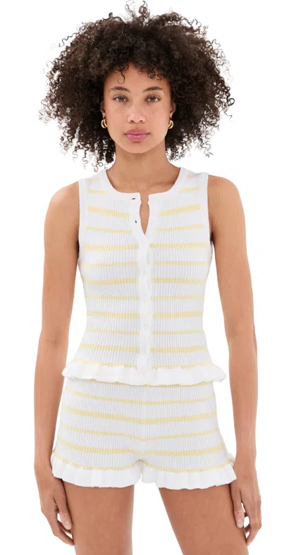 Seven Wonders Donna Knit Top Lemon/white Stripe