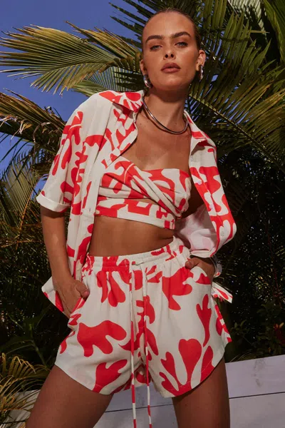 Seven Wonders Enya Short Orange Botanica In Red