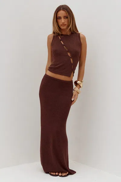 Seven Wonders Gemini Fishtail Maxi Skirt Chocolate In Brown