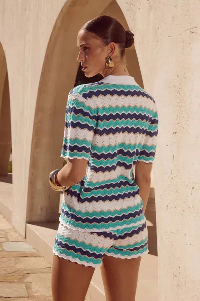 Seven Wonders Hubert Short Blue Multi