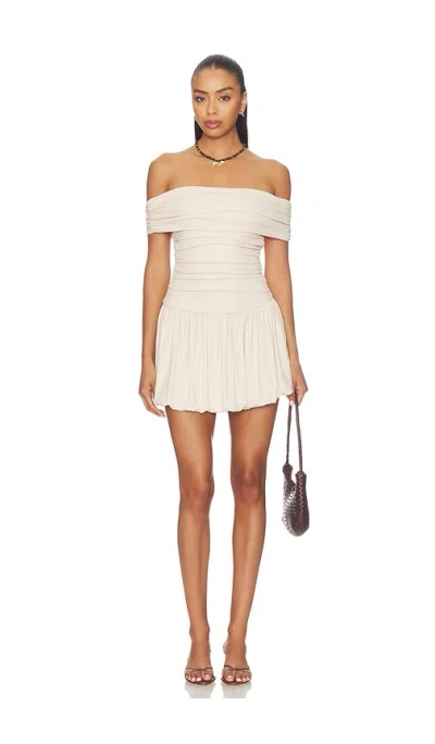 Seven Wonders Irene Off Shoulder Mini Dress In Neutral