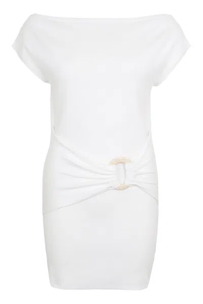 Seven Wonders Kamryn Side Tie Knit Mini Dress White