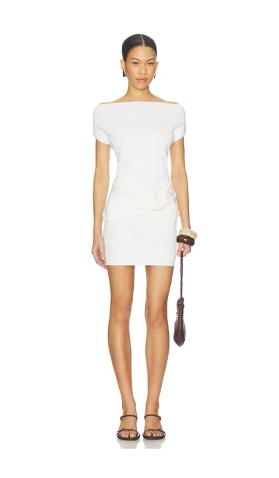 Seven Wonders Kamryn Side Tie Knit Mini Dress In White