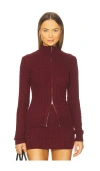 Seven Wonders Katarina Long Sleeve Knit Top Black Cherry In Burgundy