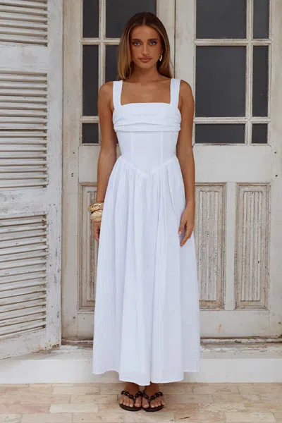 Seven Wonders Kiyo Square Neck Tie Midi Dress White