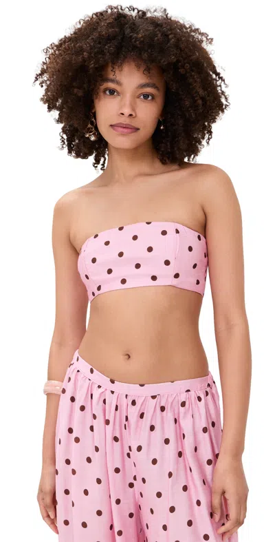 Seven Wonders Klea Strapless Top Musk/choc Polka In Multi