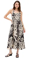 Seven Wonders Locklea Midi Dress Matelo Black/sand In Multi