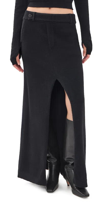 Seven Wonders Magnolia Front Slit Knit Maxi Skirt Black
