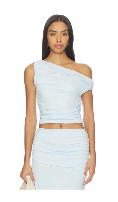 Seven Wonders Malani One Shoulder Top In Blue
