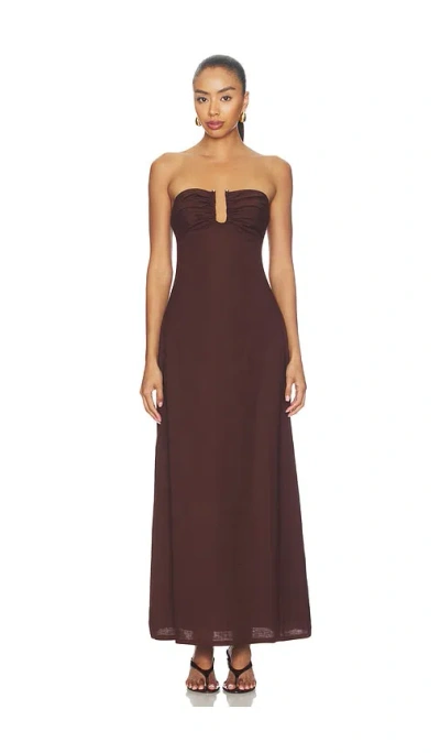 Seven Wonders Martha Strapless Maxi Dress In Brown