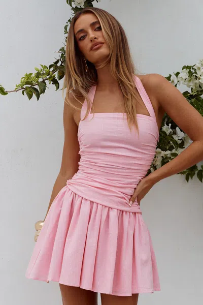 Seven Wonders Mattie Halter Mini Dress Pink