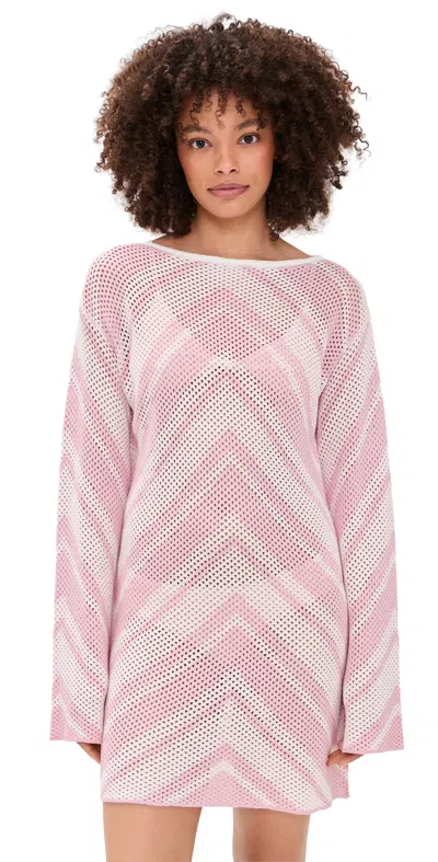 Seven Wonders Mazie Knit Mini Dress Pink Multi In Brown