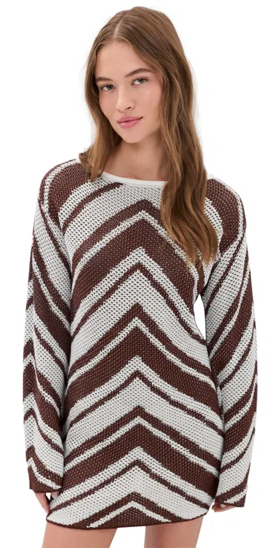 Seven Wonders Mazie Mini Dress Chocolate/white In Multi