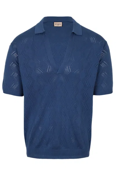Seven Wonders Men Anthony Short Sleeve Knit Top Steel In Blue