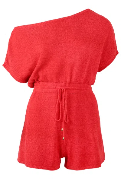 Seven Wonders Miami Knit Playsuit Red