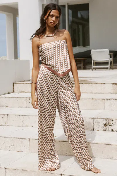 Seven Wonders Milani Satin Pant Chocolate Geo