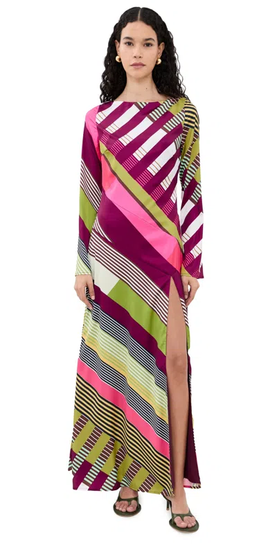 Seven Wonders Montie Sleeved Maxi Dress Lettie Multi In Brown
