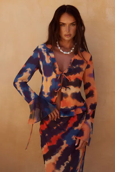 Seven Wonders Velzy Top Saber Print In Multi