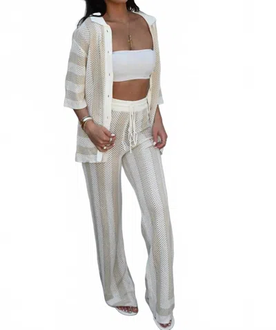 Seven Wonders Women's Ziggy Crochet Pant In White/sand