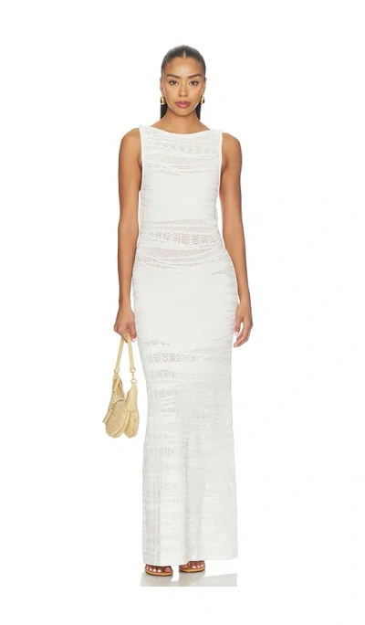 Seven Wonders Wrenley Open Back Knit Maxi Dress In White