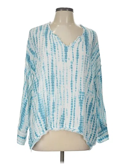 Pre-owned Seven7 3/4 Sleeve Blouse In Blue
