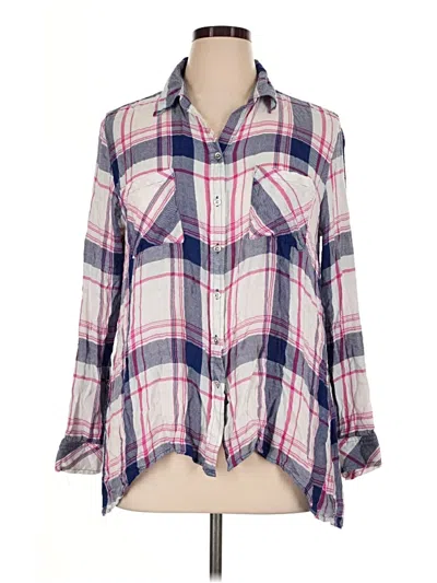 Pre-owned Seven7 3/4 Sleeve Button Down Shirt In Pink