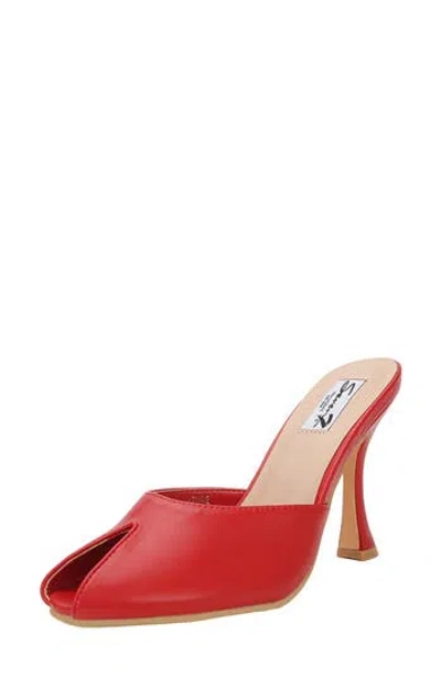 Seven7 Azure Peep Toe Slide Sandal In Red