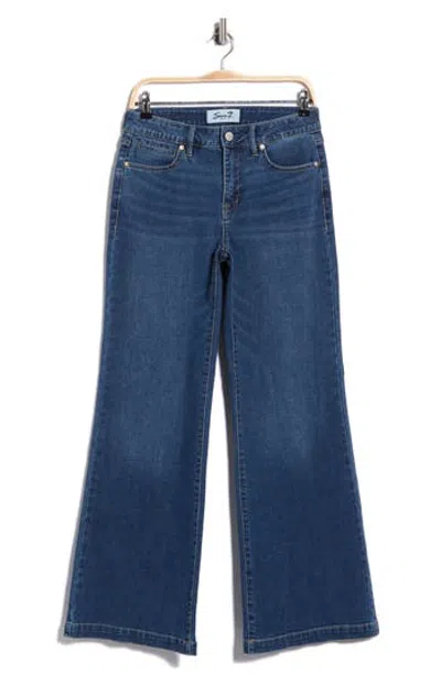 Seven7 Bella High Waist Wide Leg Jeans In Blue
