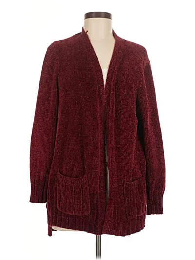 Pre-owned Seven7 Cardigan Sweater In Burgundy