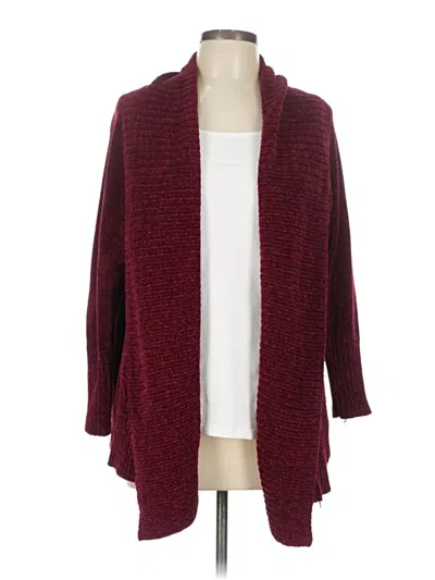 Pre-owned Seven7 Cardigan Sweater In Burgundy