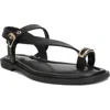 Seven7 Cross Strap Flat Sandal In Black