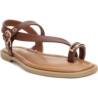 Seven7 Cross Strap Flat Sandal In Multi