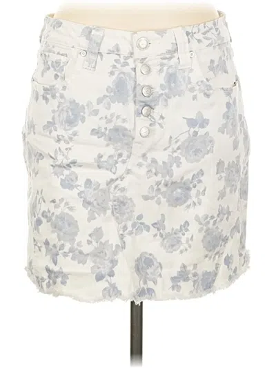 Pre-owned Seven7 Denim Skirt In White