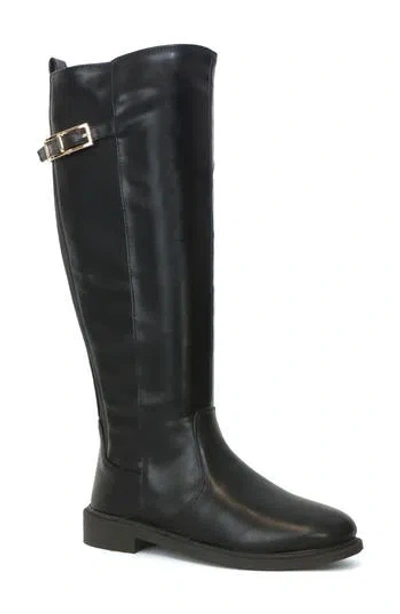 Seven7 Erin Faux Leather Buckle Tall Boot In Black