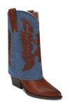 Seven7 Frayed Foldover Western Boot In Brown